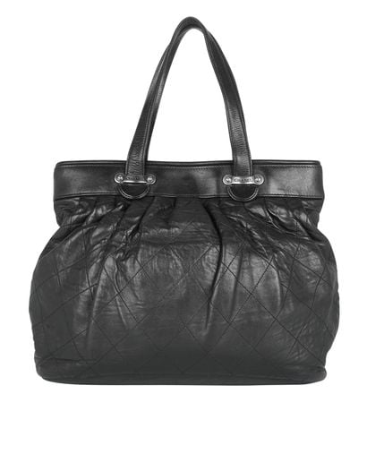 Ruched Quilted Tote, front view